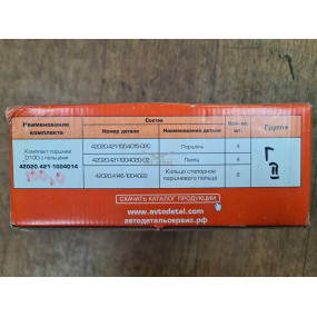 Поршневой комплект 421 АДС (поршни Ф100,0 БУКВА ''Г'', пальцы, стопора)