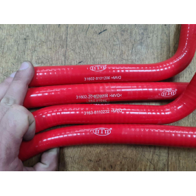 Шланги отопителя СИЛИКОН - № 2 - Patriot ПОСЛЕ 2012 года выпуска (4 штуки) - (ПРОМТЕХПЛАСТ) - КРАСНЫ